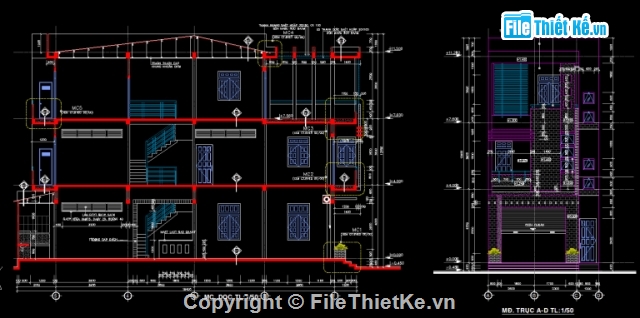 1 trệt 2 lầu,2 lầu 1 trệt 6x17.2m,bản vẽ nhà ở 3 tầng